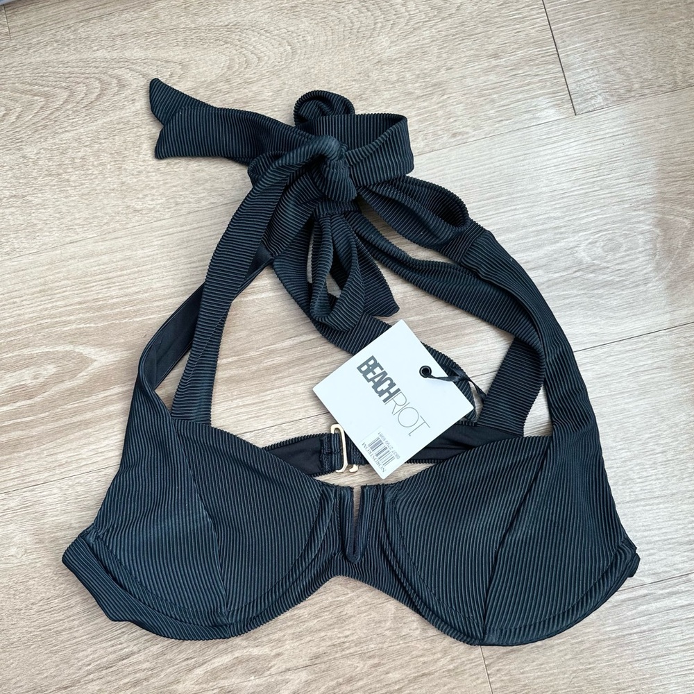 Beachriot Blair Top Black Swimwear size Large